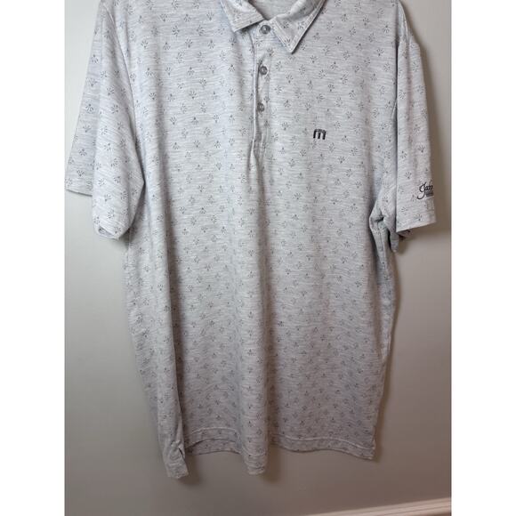 Travis Mathew Golf Polo Shirt Mens Size XL Gray Allover Print Lightweight - Picture 10 of 14